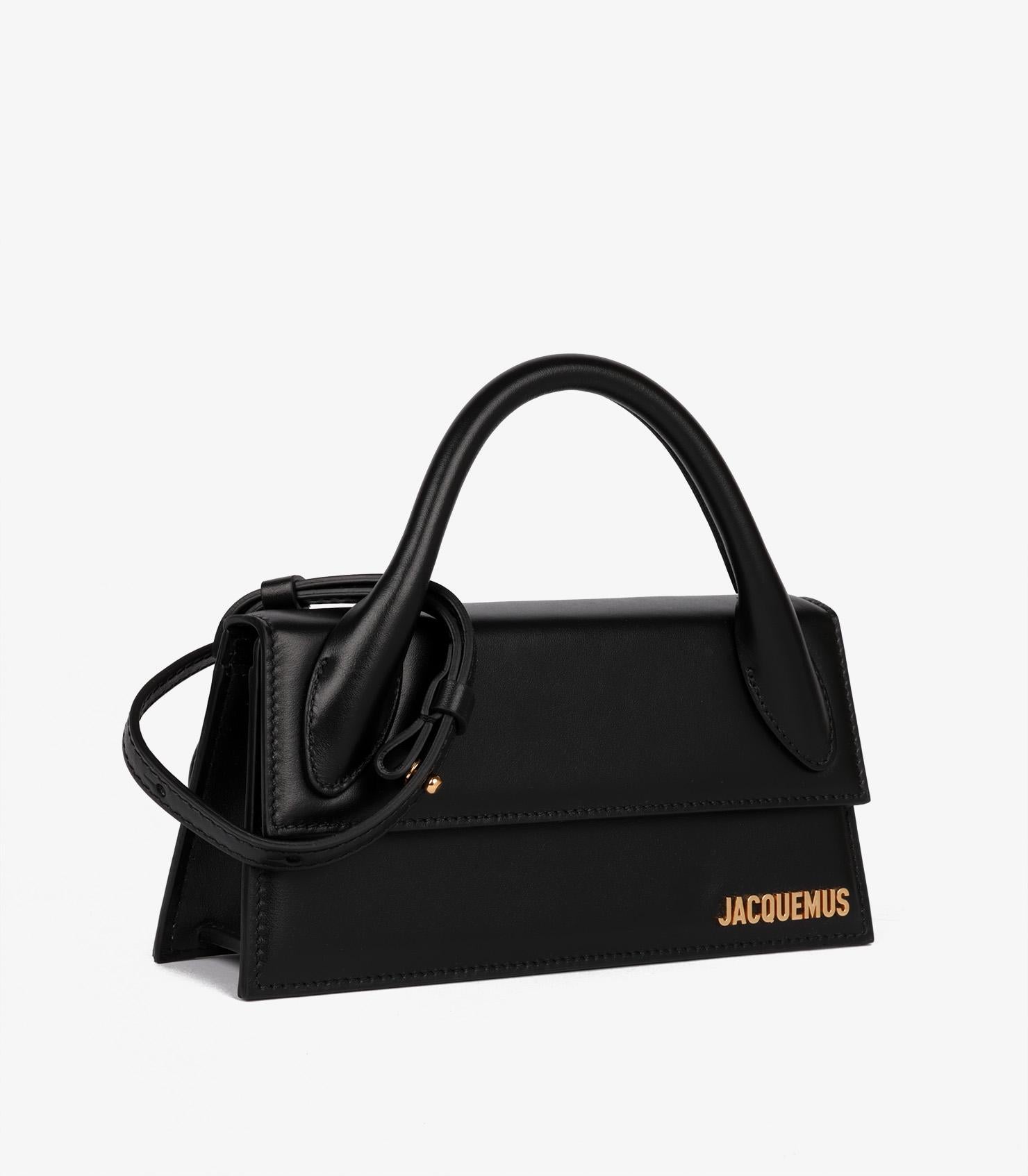Jacquemus Black Smooth Calfskin Leather Le Chiquito Long In New Condition In Bishop's Stortford, Hertfordshire