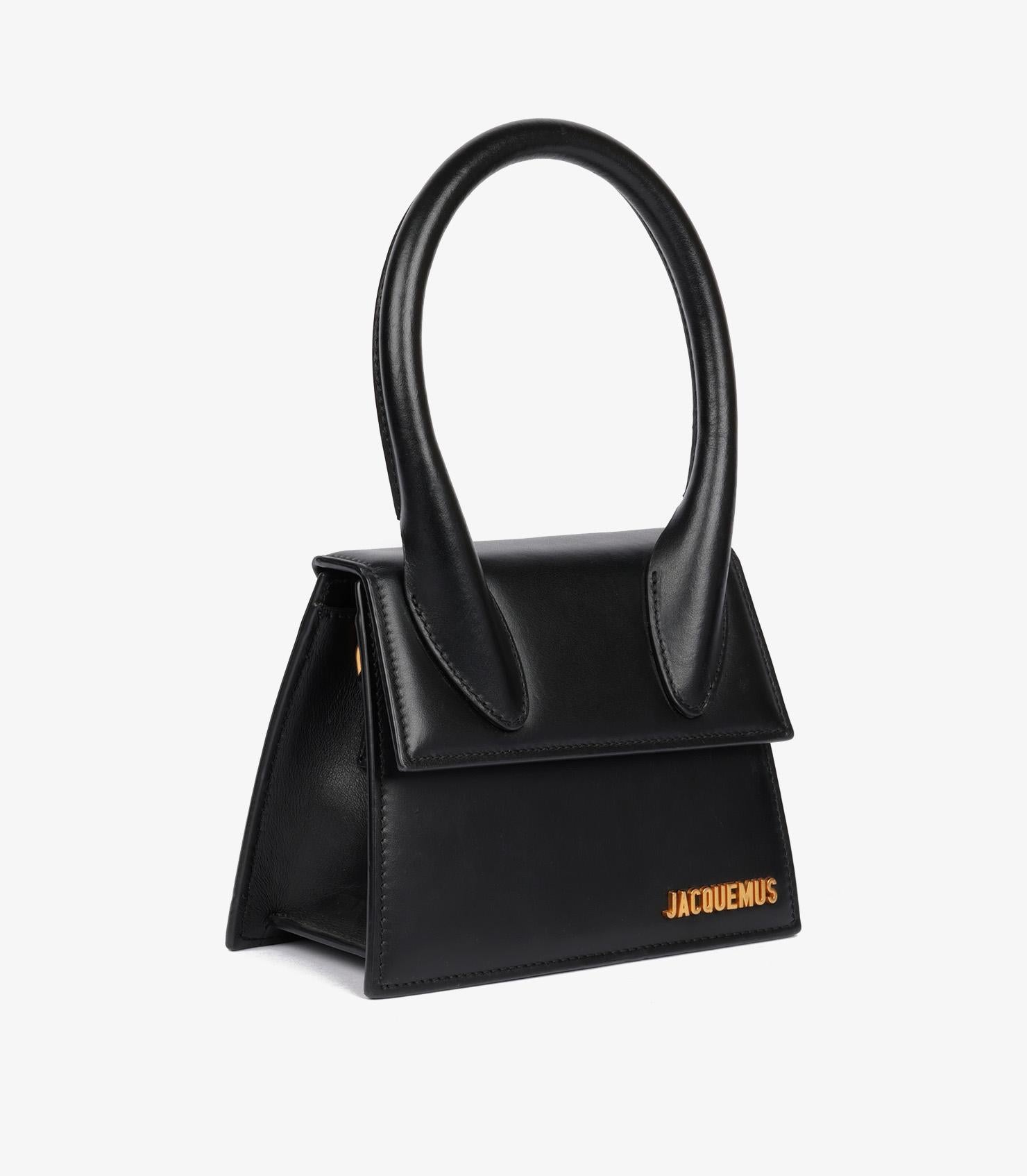 Jacquemus Black Smooth Calfskin Leather Le Chiquito Moyen In Excellent Condition In Bishop's Stortford, Hertfordshire