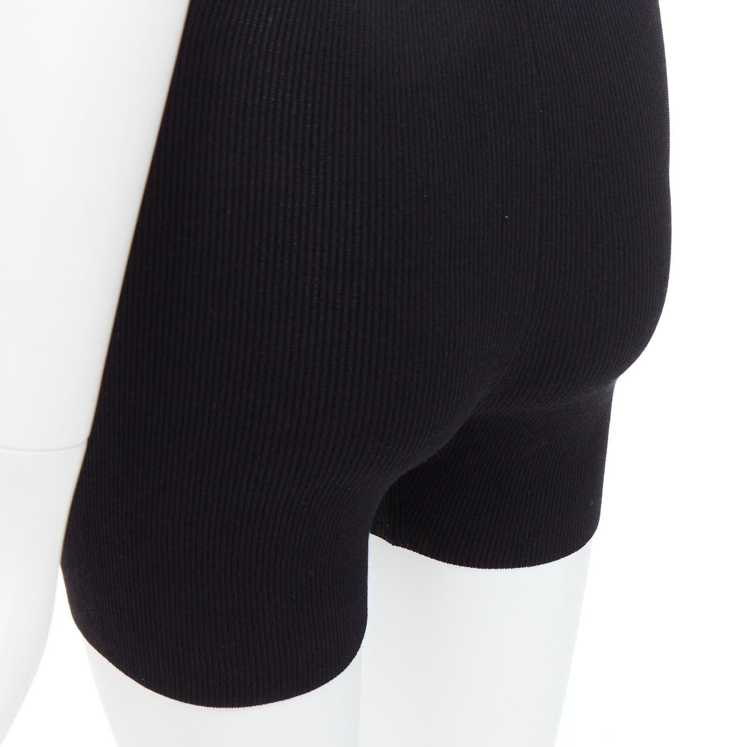 JACQUEMUS black viscose blend minimal knitted cyclist shorts FR36 S For Sale 2