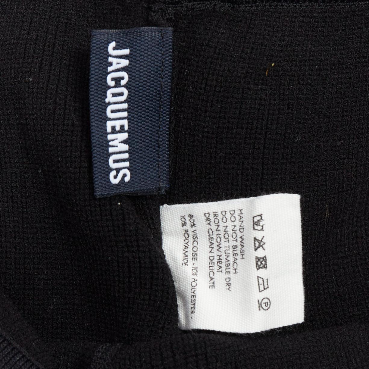 JACQUEMUS black viscose blend minimal knitted cyclist shorts FR36 S For Sale 3