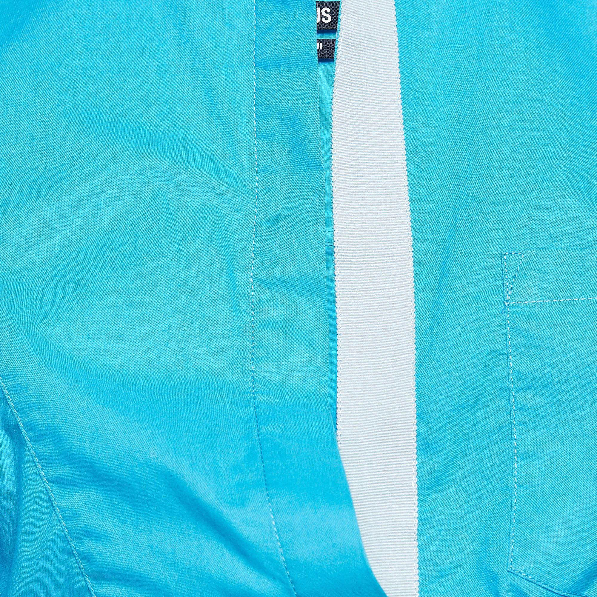 Jacquemus Blue Cotton La Chemise Capri Crop Shirt M In Good Condition In Dubai, Al Qouz 2