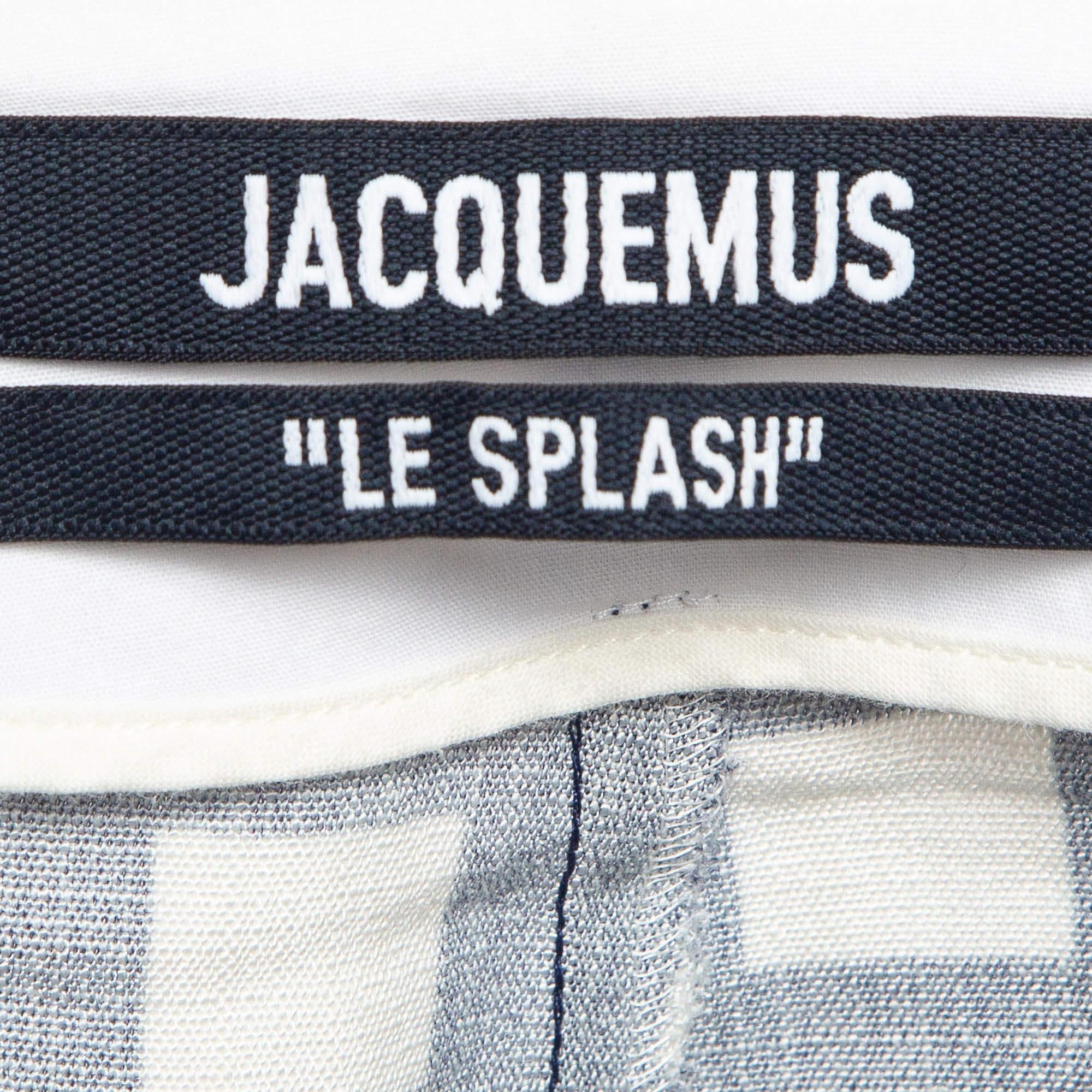 Jacquemus Blue Gingham Silk Blend Le Limao Shorts S In Fair Condition In Dubai, Al Qouz 2