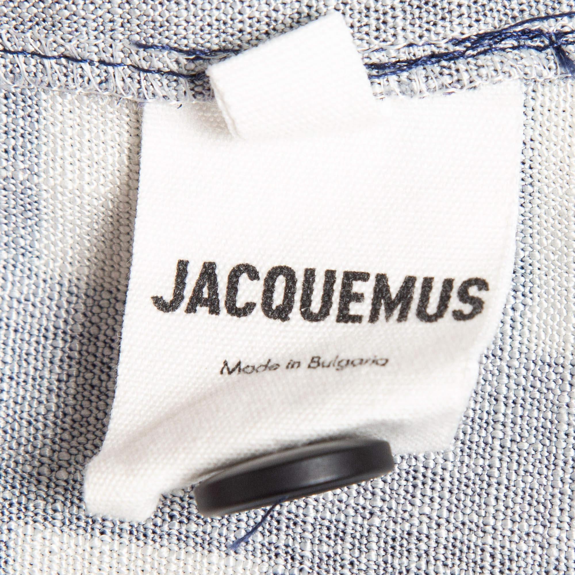 Women's Jacquemus Blue Gingham Silk Blend Le Limao Shorts S