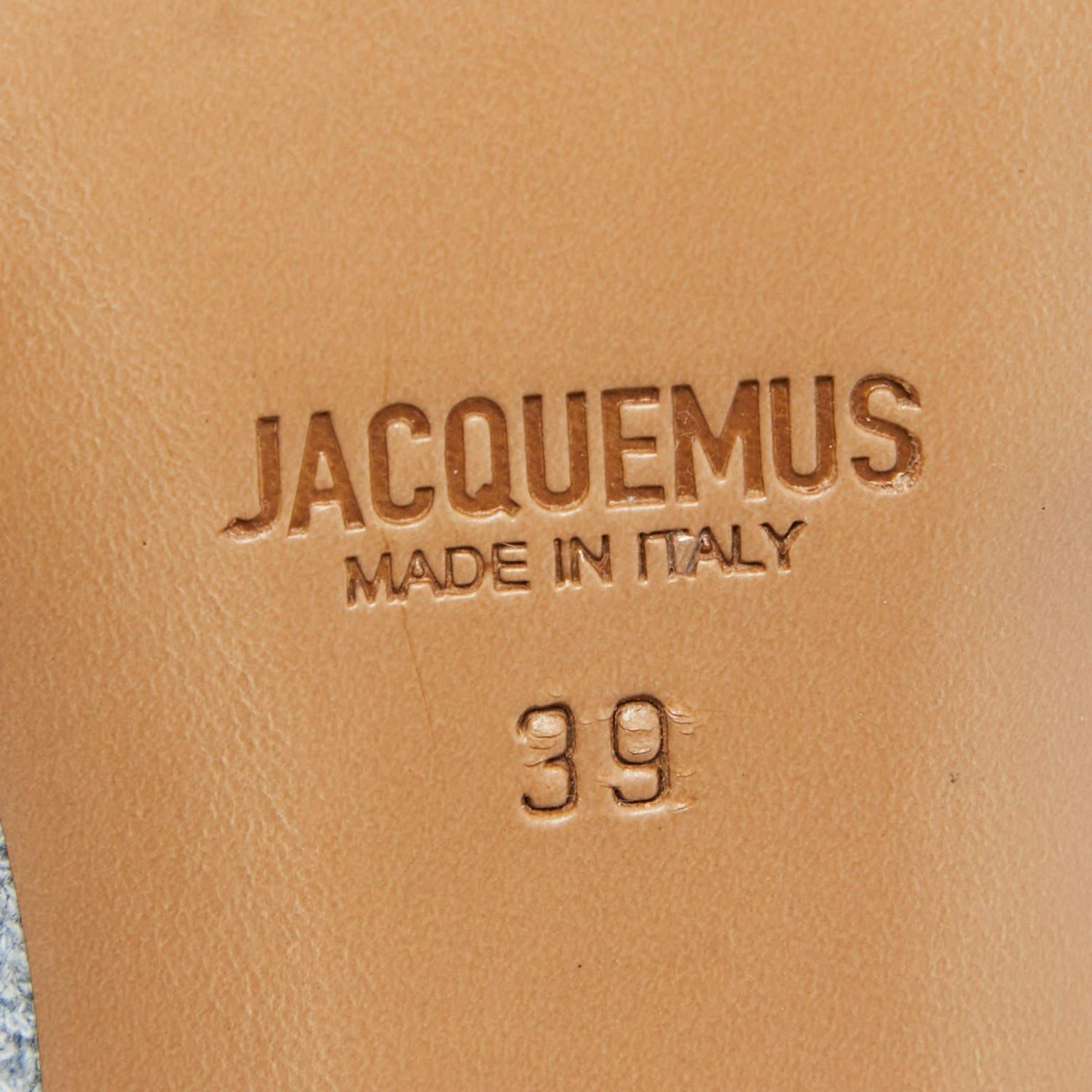 Jacquemus Sandali La Banana in tessuto e pelle blu/grigio taglia 39 3