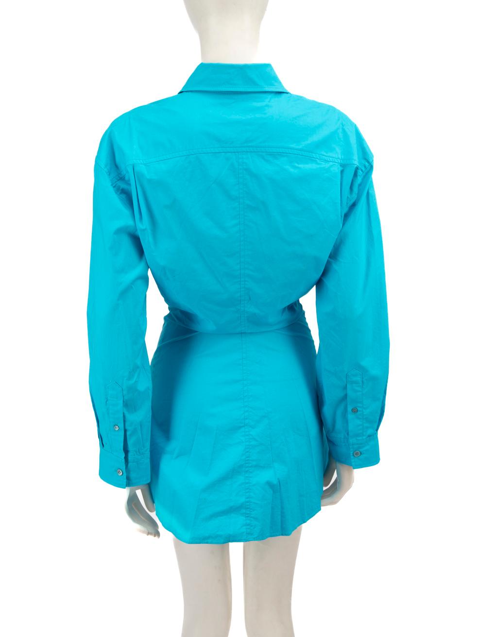Jacquemus Blue Le Splash Shirt Mini Dress Size XS In Good Condition In London, GB