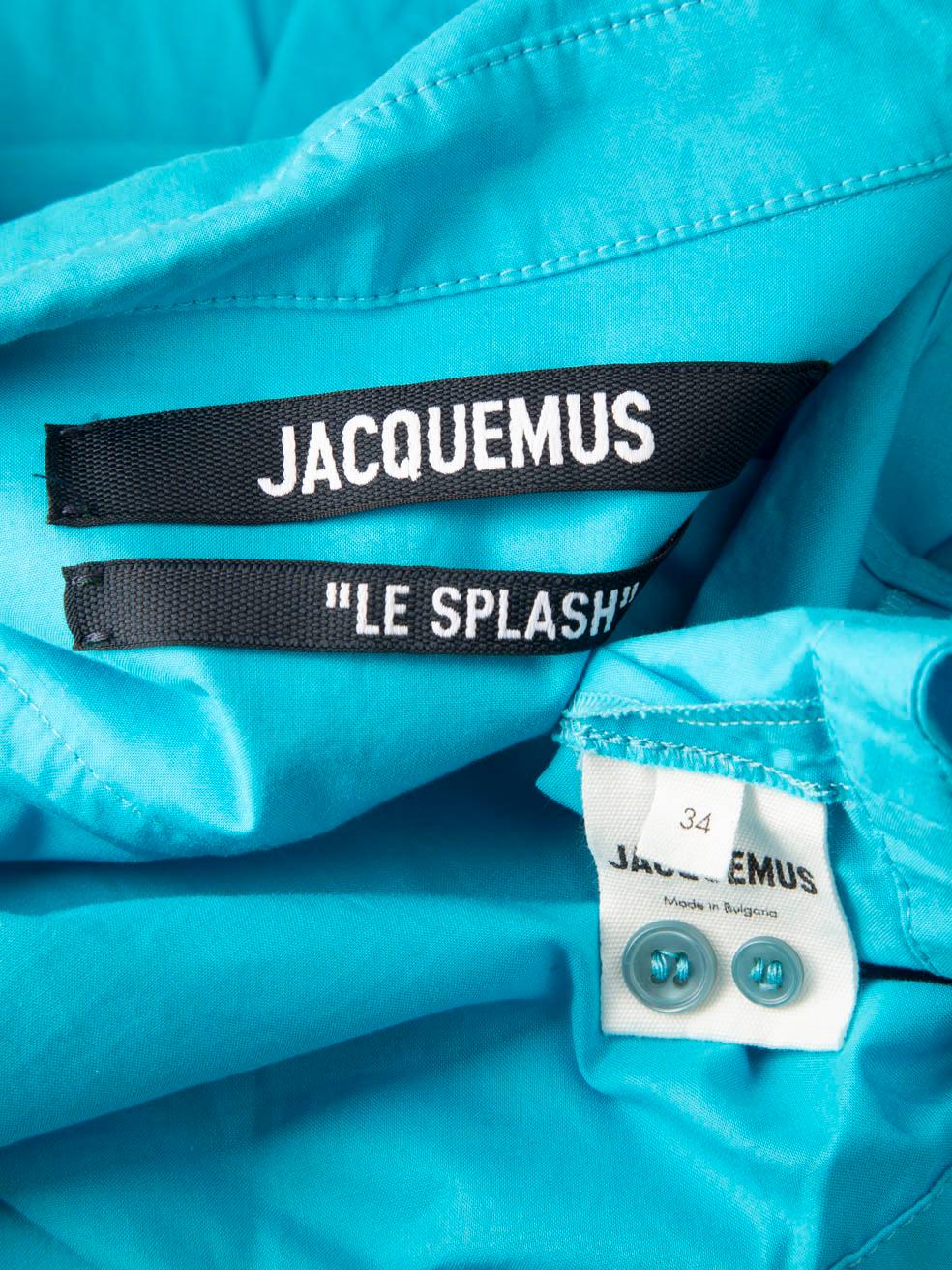 Jacquemus Blue Le Splash Shirt Mini Dress Size XS 2