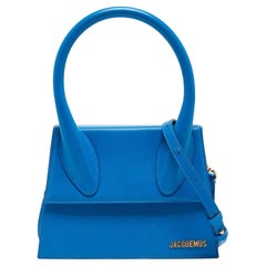 Jacquemus Blaue Grand Le Chiquito Top Handle Bag aus Leder