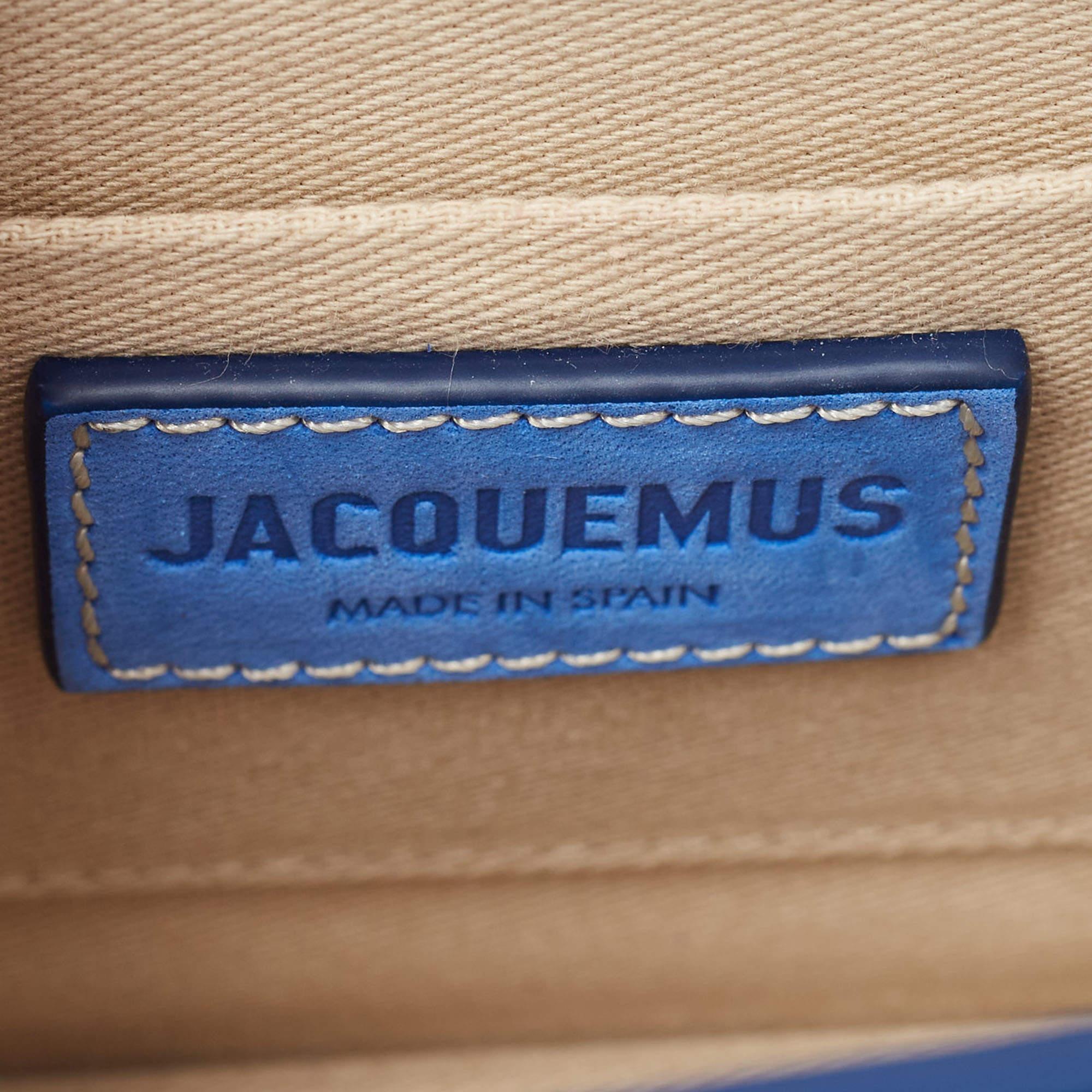 Jacquemus Blue Nubuck Leather Le Chiquito Noeud Top Handle Bag 7