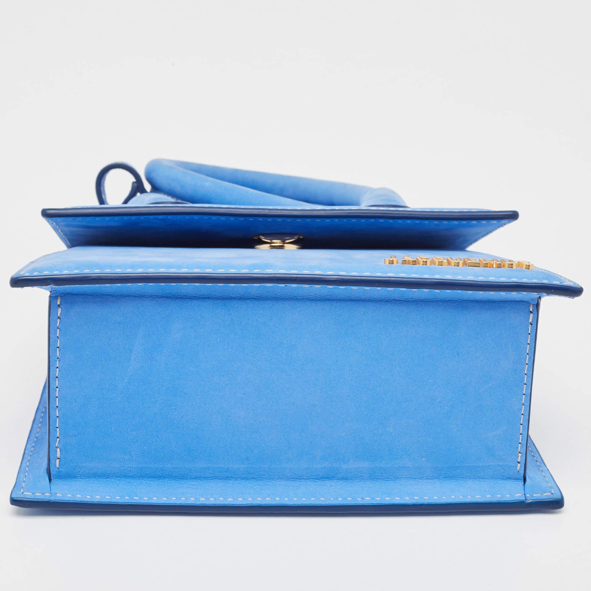 Jacquemus Blue Nubuck Leather Le Chiquito Noeud Top Handle Bag 1