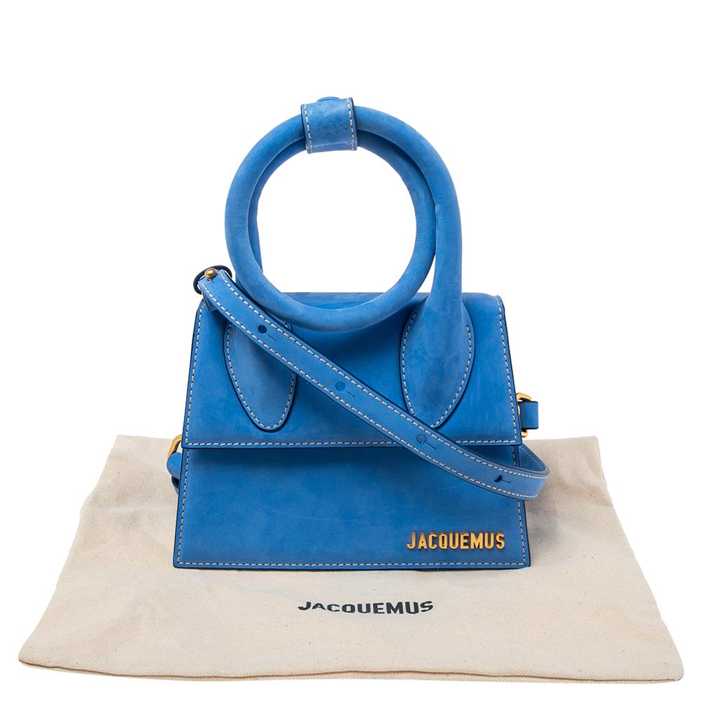 Jacquemus Blue Nubuck Leather Le Chiquito Top Handle Bag 4