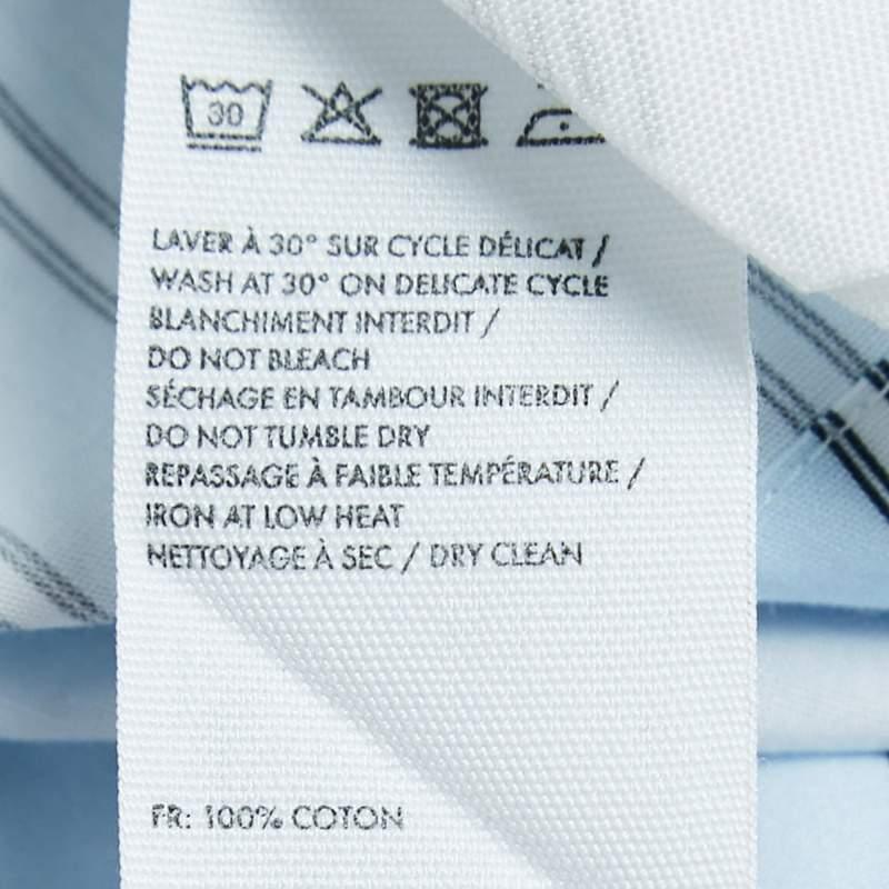 Jacquemus Blue Striped Cotton La Chemise Manches Courte Shirt XL For Sale 2