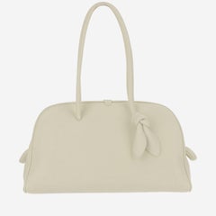 Jacquemus Bow-Handle Calfskin Shoulder Bag — White