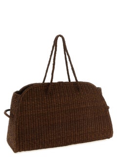Jacquemus Braided Raffia Tote Bag — Brown
