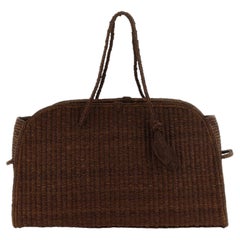 Jacquemus Braided Raffia Tote Bag — Brown