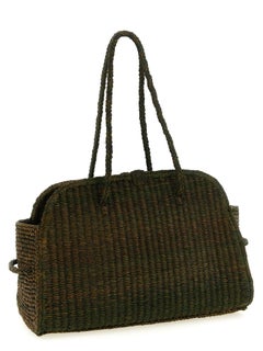 Jacquemus Braided Raffia Tote Bag — Green
