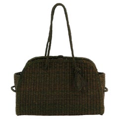 Jacquemus Braided Raffia Tote Bag — Green