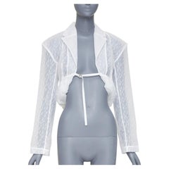 JACQUEMUS Bridal Le Chouchou 2023 Runway Dentelle tulle lace crop jacket FR34 XS