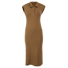 Jacquemus Brown La Robe Santon Polo Neck Kleid Größe S