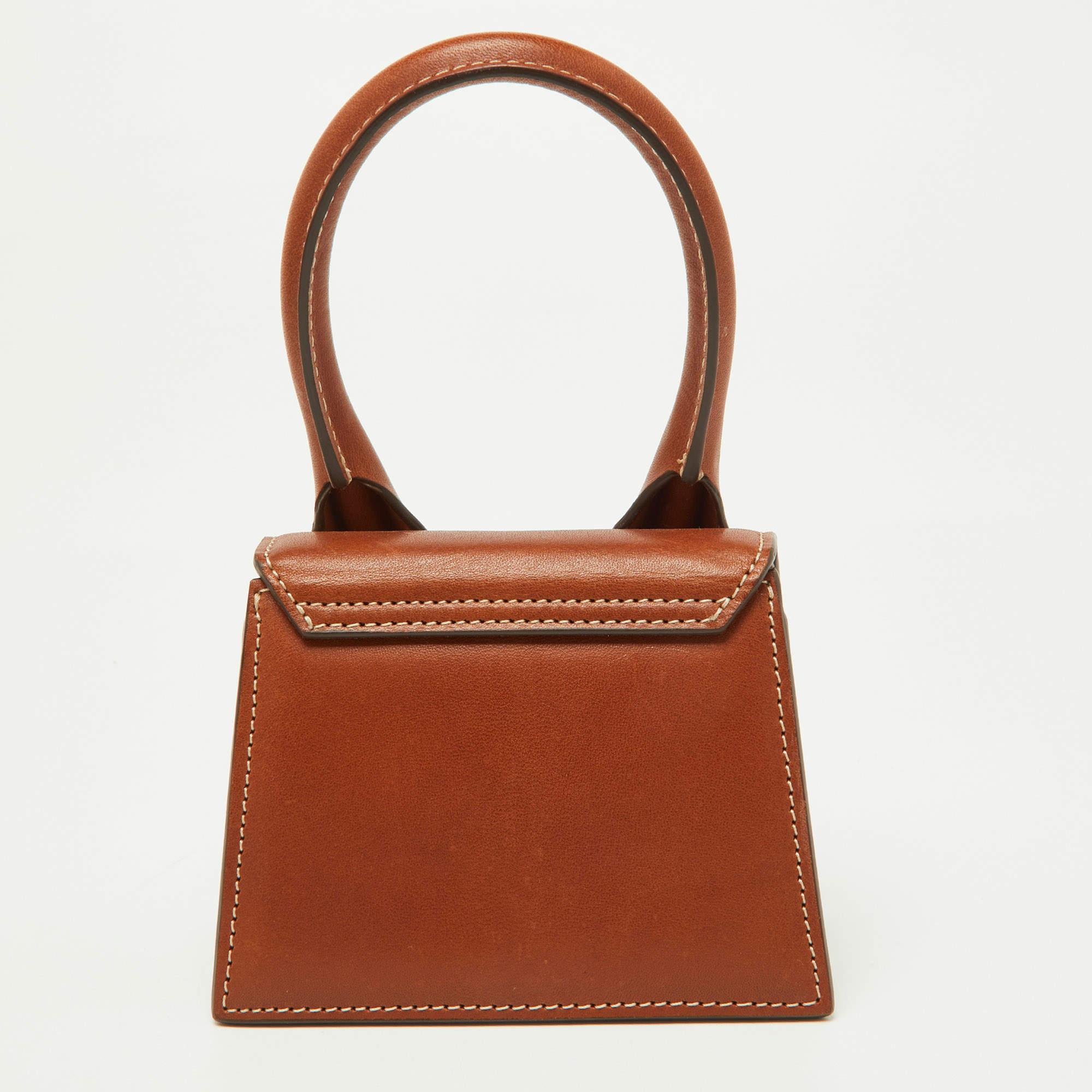 Jacquemus Brown Leather Le Chiquito Mini Bag For Sale 6