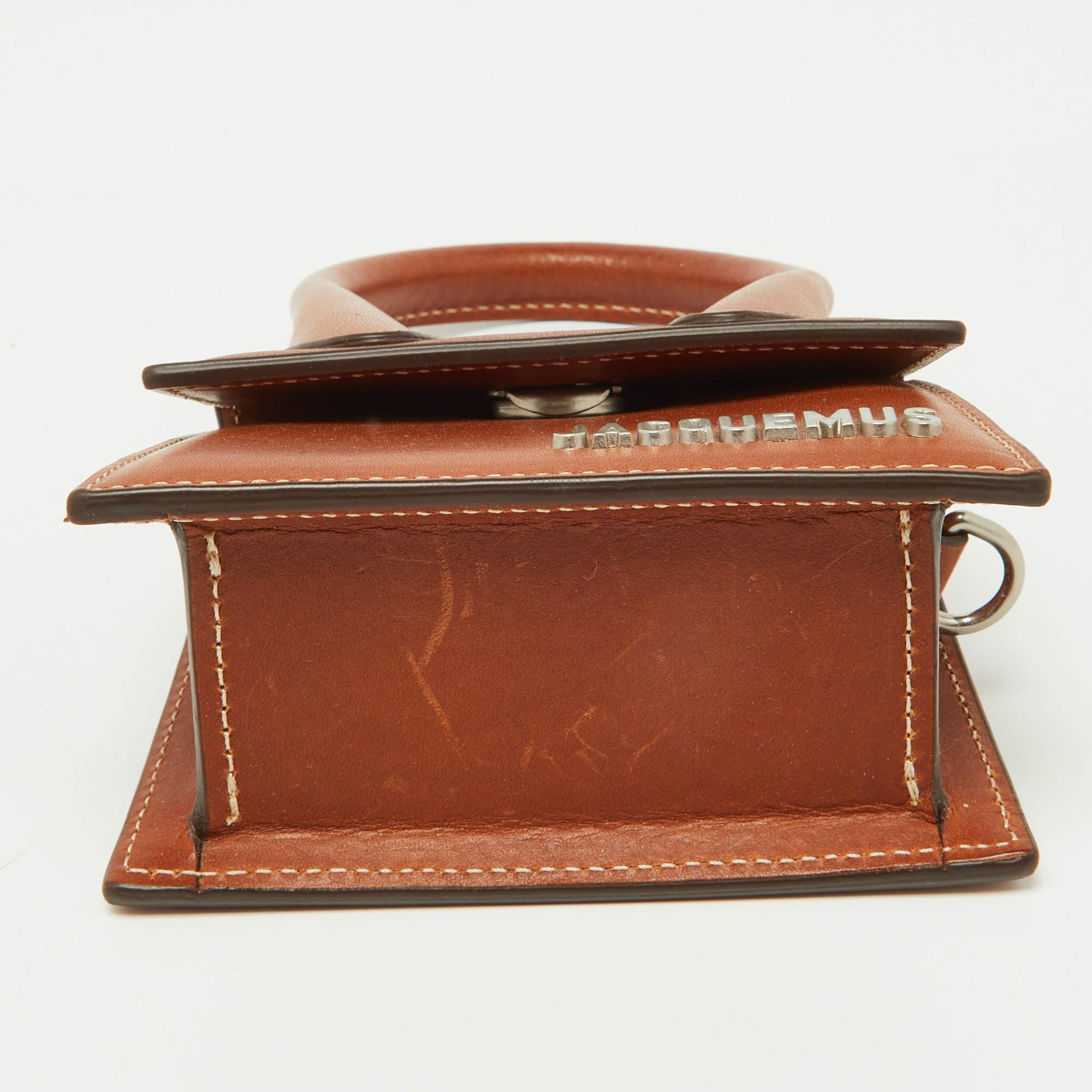 Jacquemus Brown Leather Le Chiquito Mini Bag For Sale 7