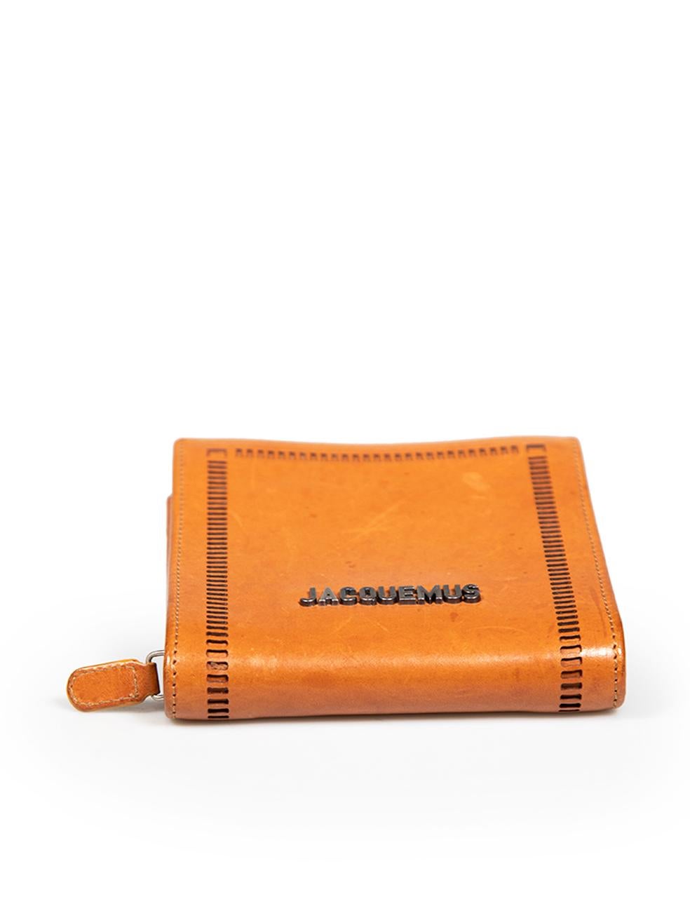 Women's Jacquemus Brown Leather Le Gadju Wallet with Strap For Sale