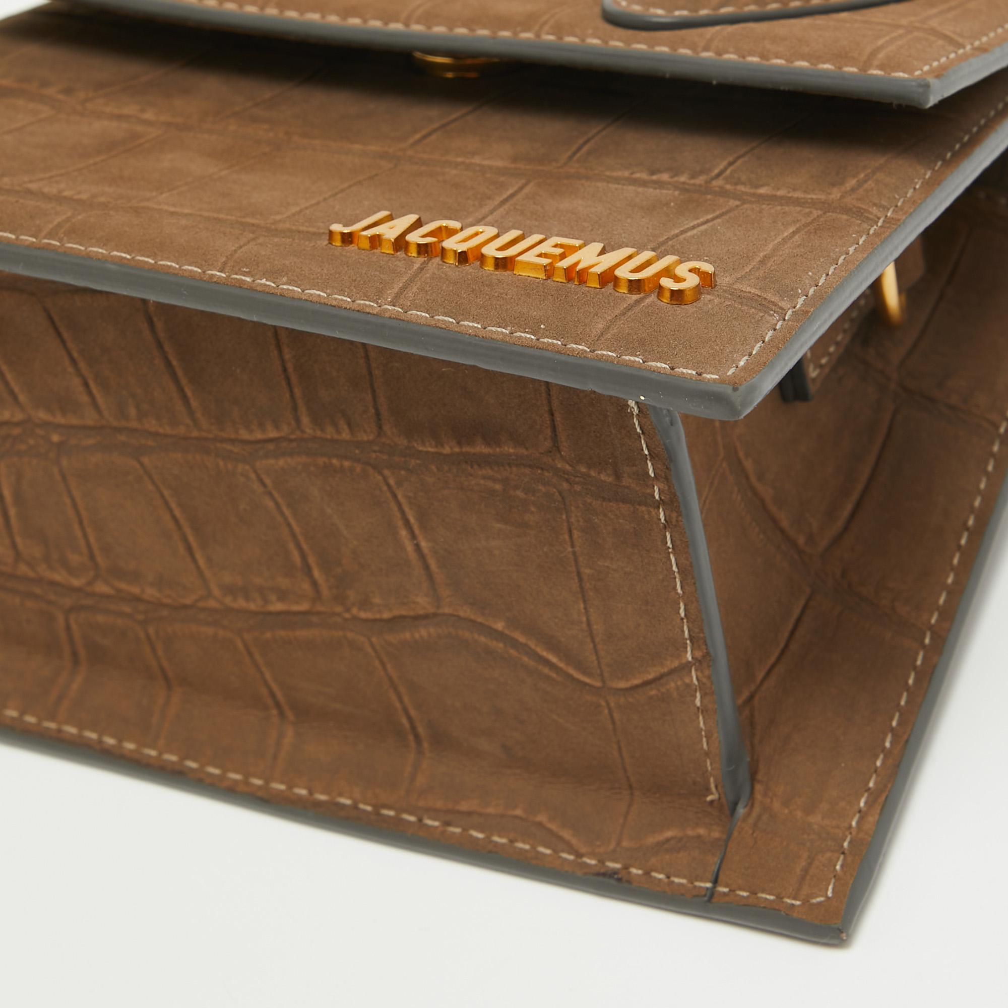 Jacquemus Brown Nubuck Leather Le Chiquito Moyen Top Handle Bag 3