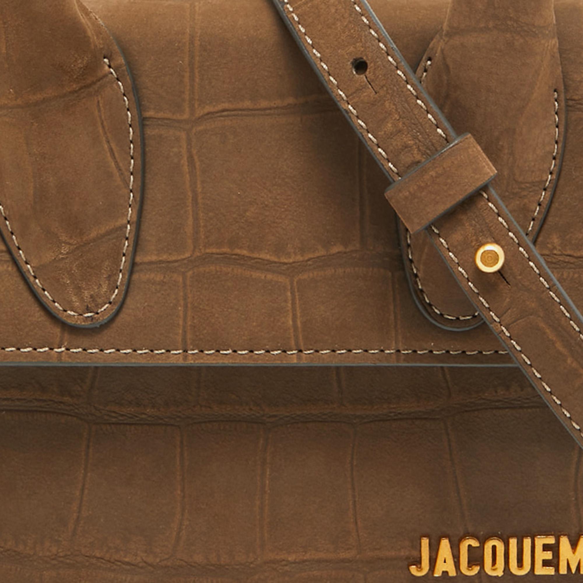 Jacquemus Brown Nubuck Leather Le Chiquito Moyen Top Handle Bag 4