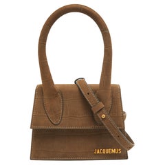 Jacquemus Brown Nubuck Leather Le Chiquito Moyen Top Handle Bag