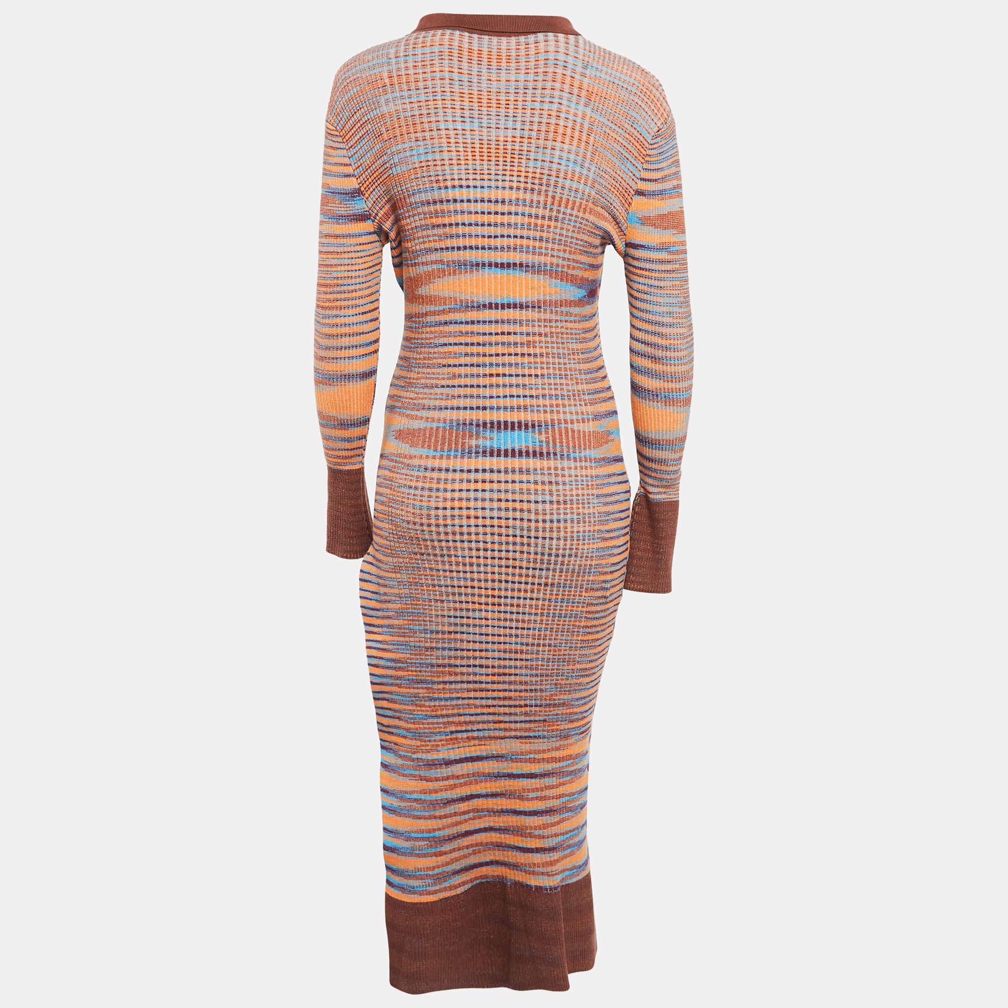 Jacquemus Brown Rib Knit La Robe Zucca Midi Dress M In New Condition For Sale In Dubai, Al Qouz 2