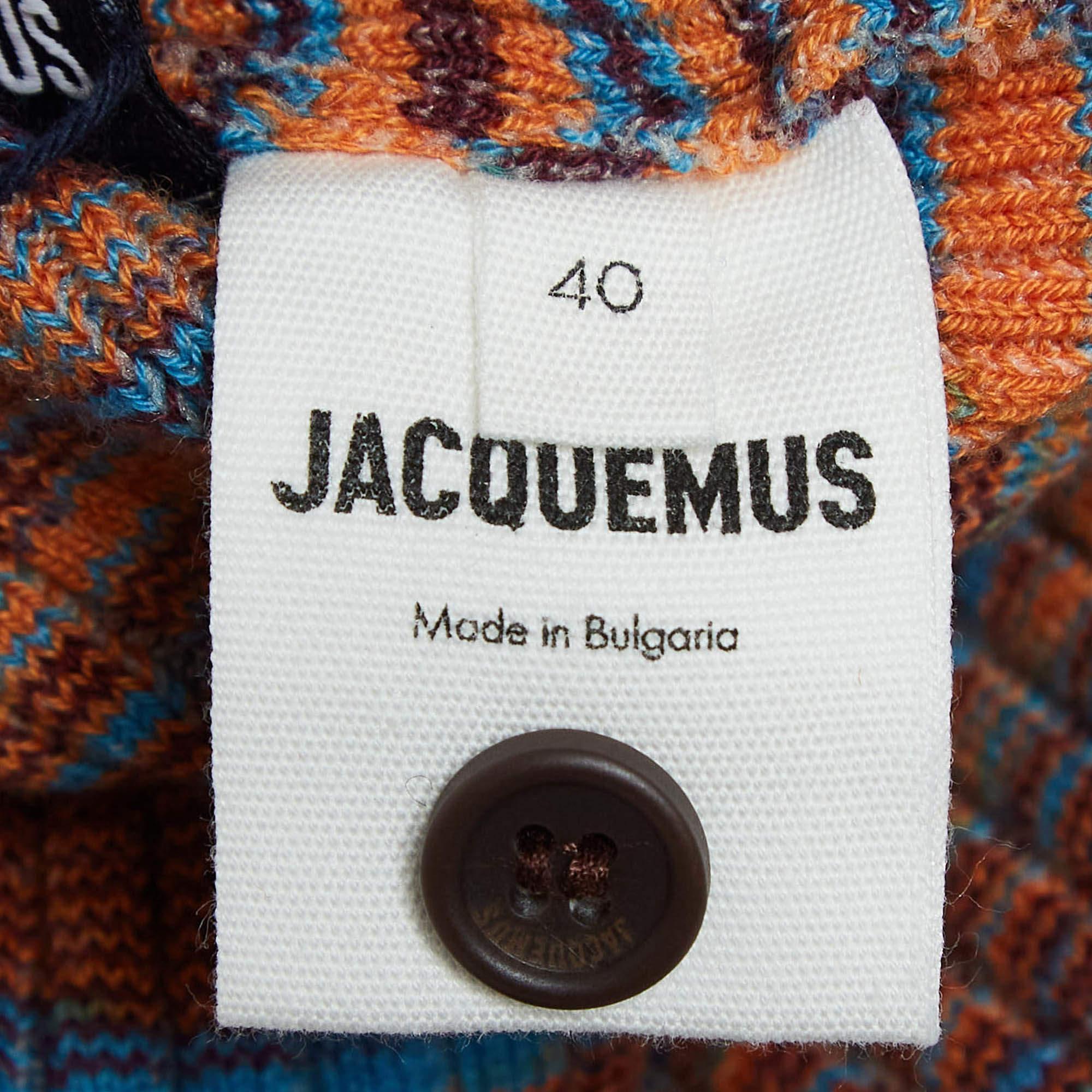 Jacquemus Brown Rib Knit La Robe Zucca Midi Dress M For Sale 2
