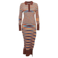 Jacquemus Brown Rib Knit La Robe Zucca T-Shirt Dress M