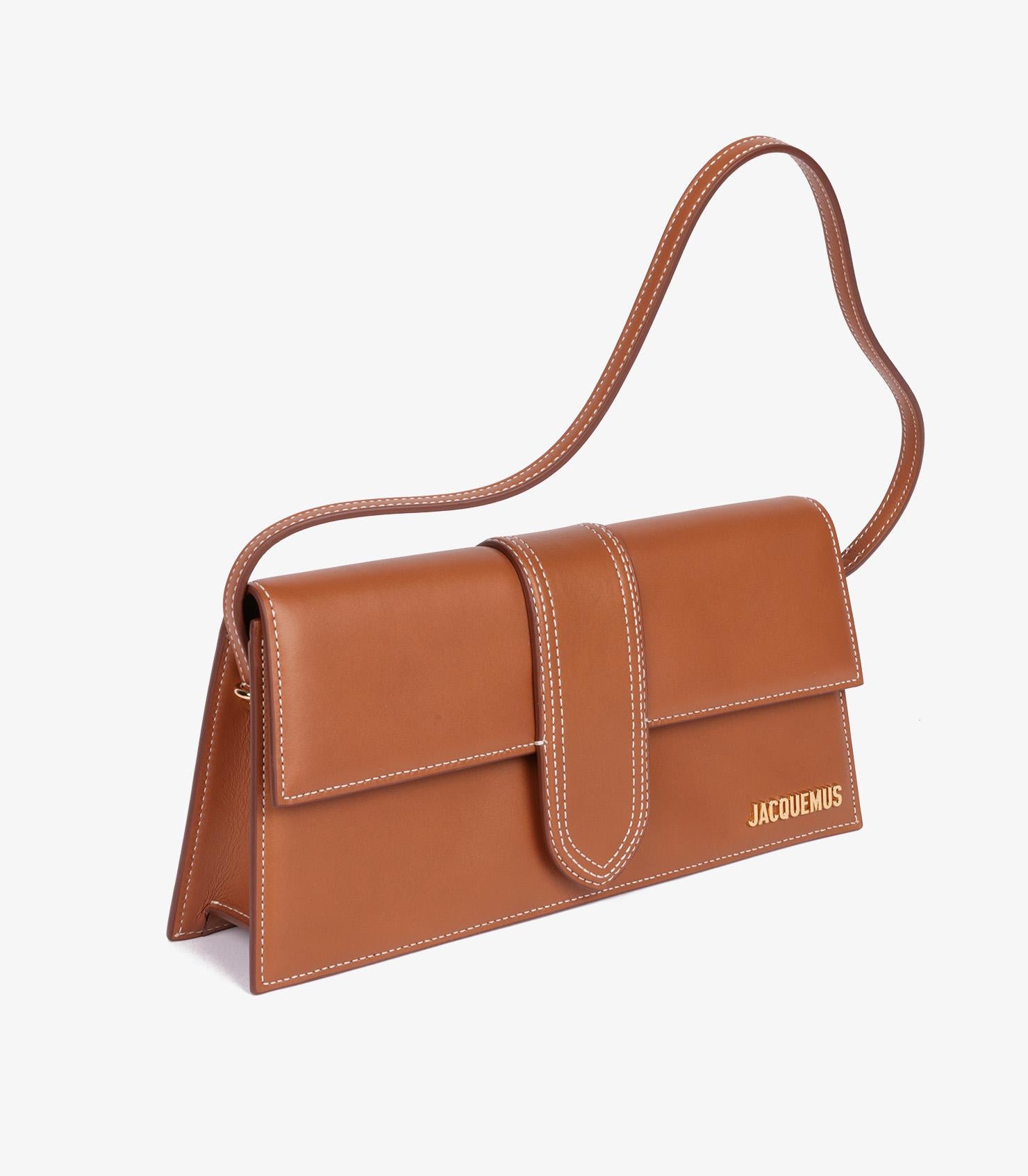 Jacquemus Brown Smooth Calfskin Leather Le Bambino Long In Excellent Condition For Sale In Bishop's Stortford, Hertfordshire