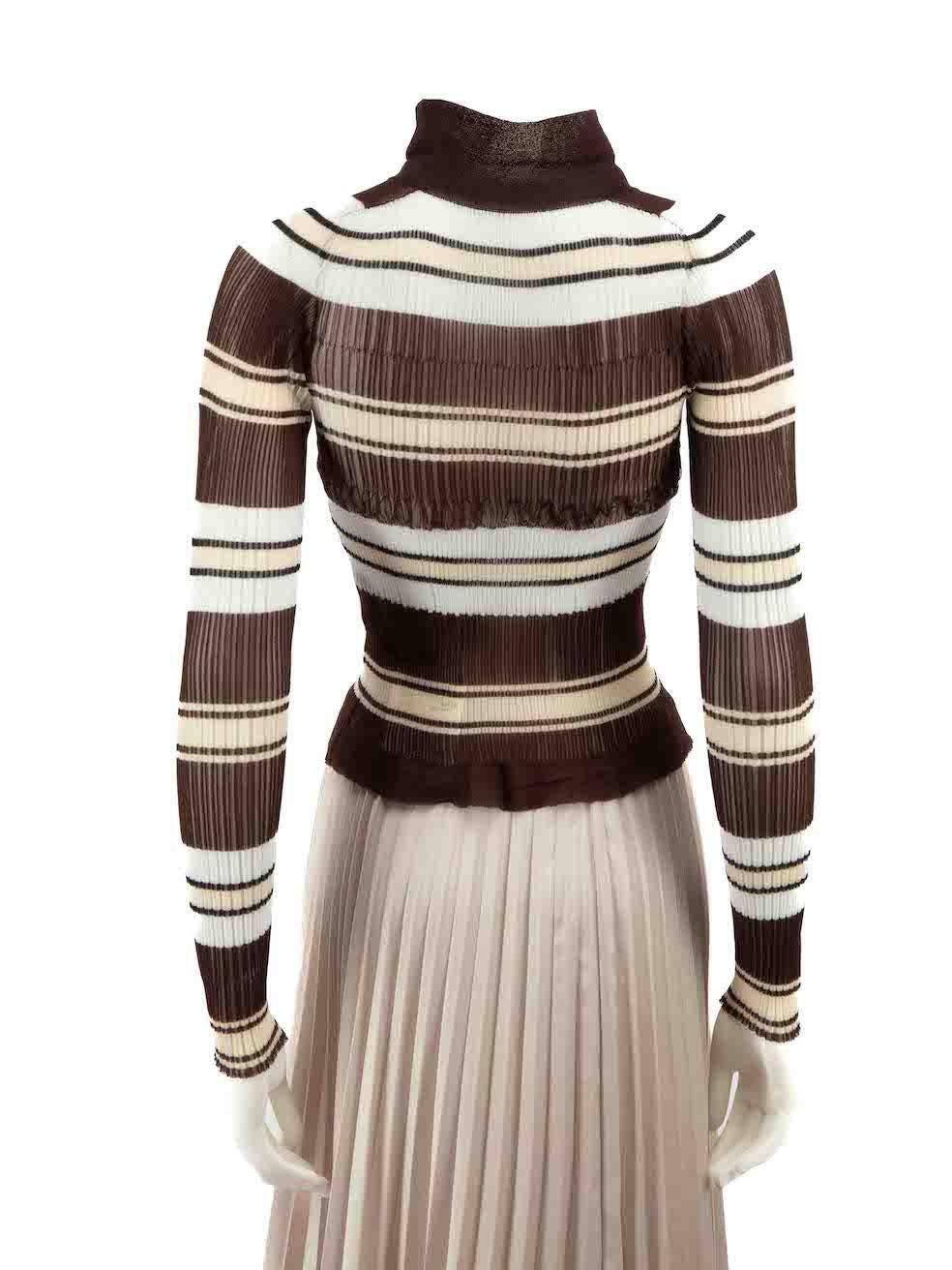 Jacquemus Brown Tulle Sognu Striped Ribbed Top Size S Neuf - En vente à London, GB