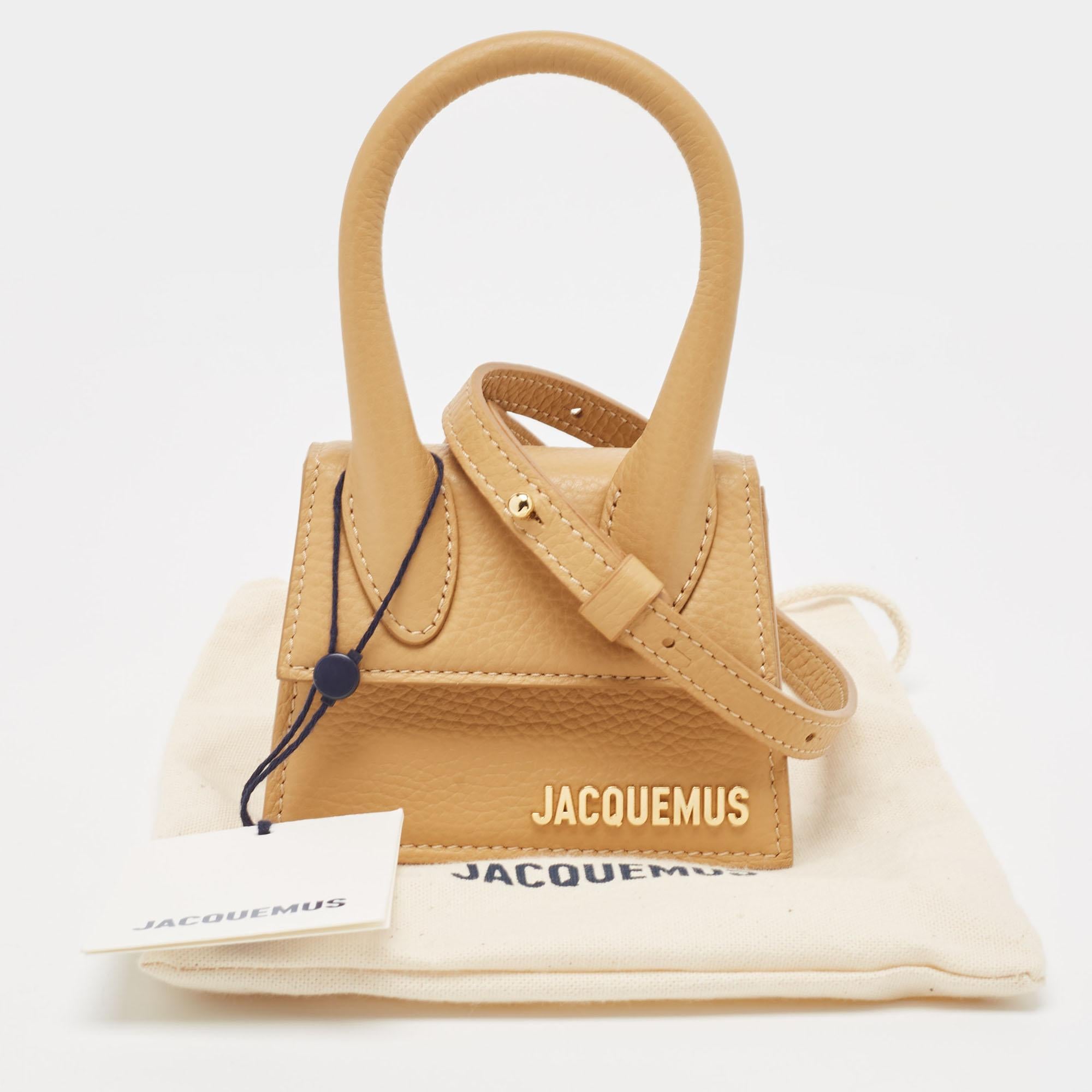 Jacquemus Camel Leather Mini Le Chiquito Top Handle Bag 1