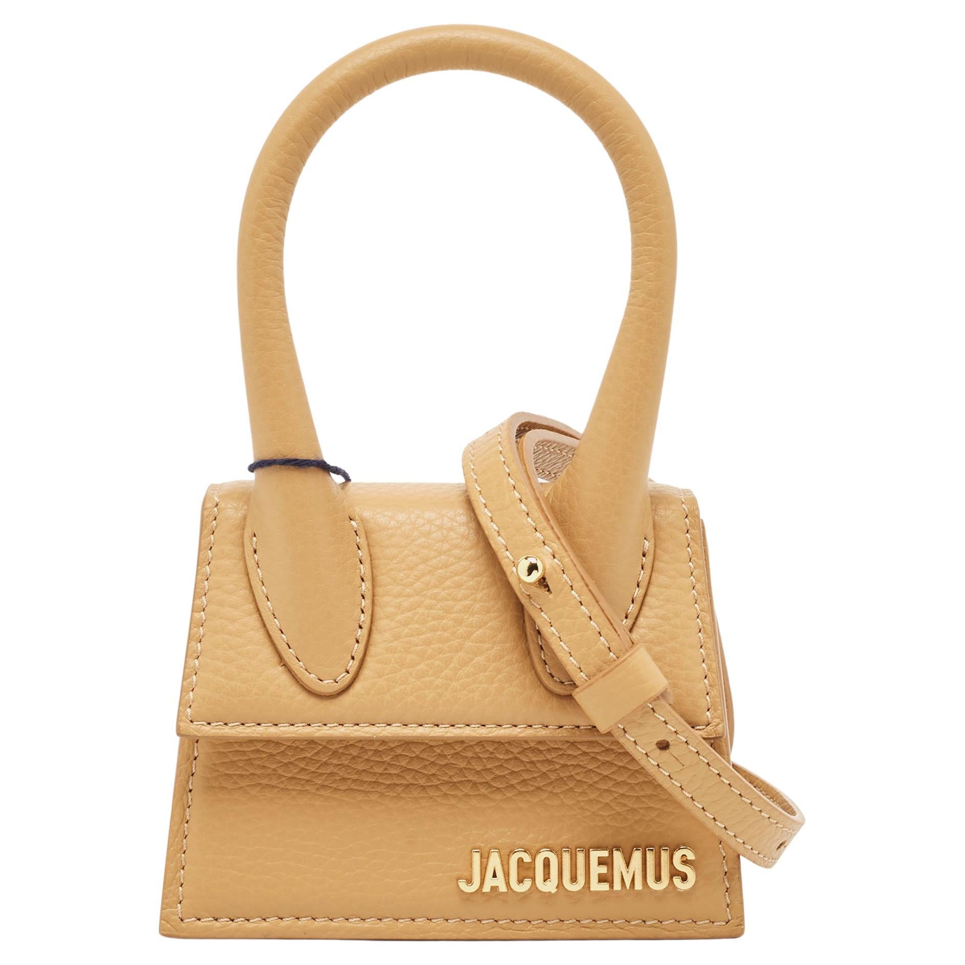 Jacquemus Camel Leather Mini Le Chiquito Top Handle Bag