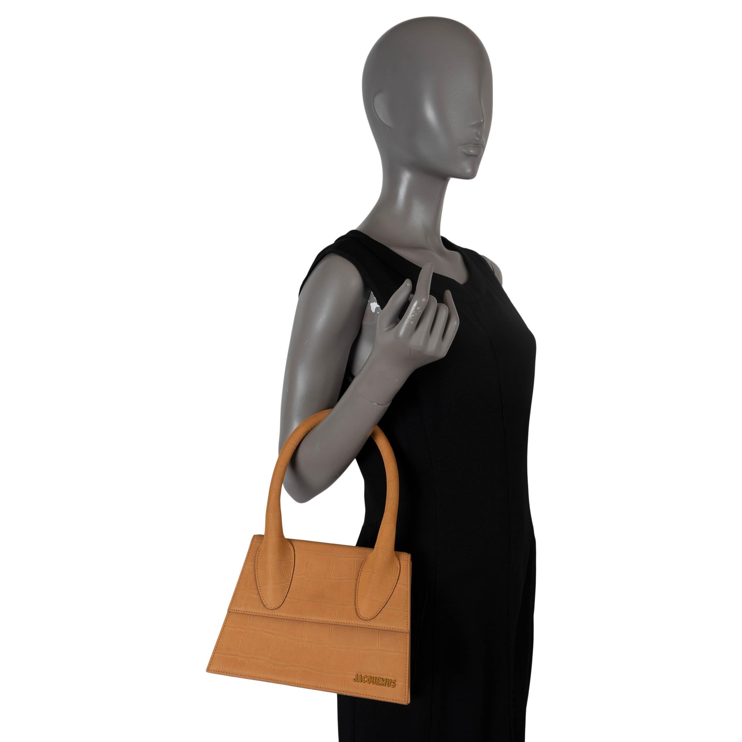 Jacquemus sac à bandoulière en daim camel LE GRAND CHIQUITO CROC 3