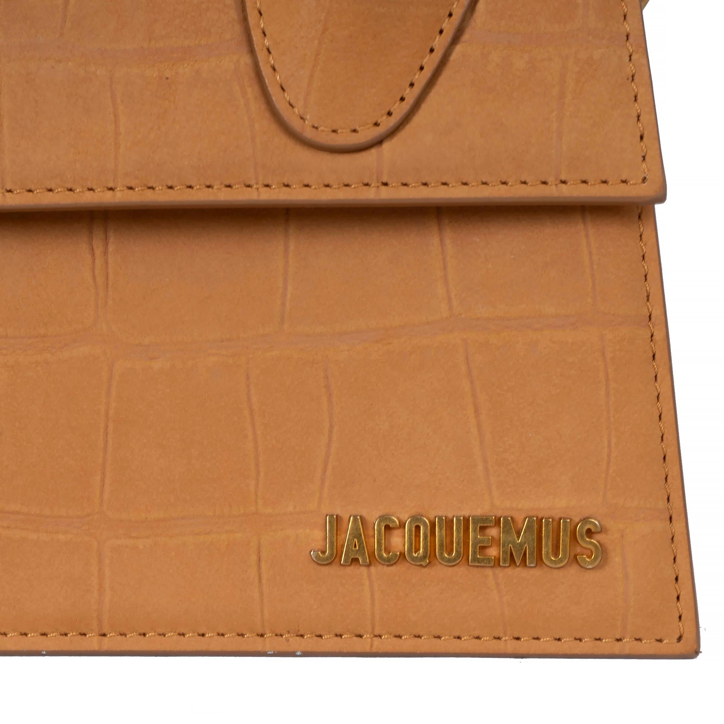 Marron Jacquemus sac à bandoulière en daim camel LE GRAND CHIQUITO CROC