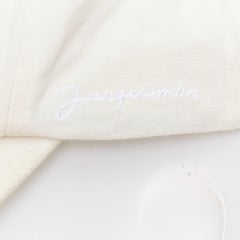 Jacquemus cream cotton white embroidered logo baseball cap hat 56cm
