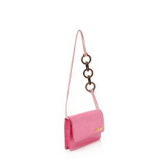 Jacquemus Croc Embossed Leather Le Riviera Shoulder Bag