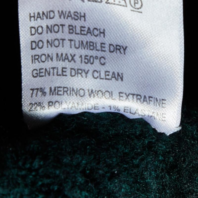 Jacquemus Dunkelgrün Merinowolle stricken Ausschnitt Rollkragen Weste XS im Angebot 2