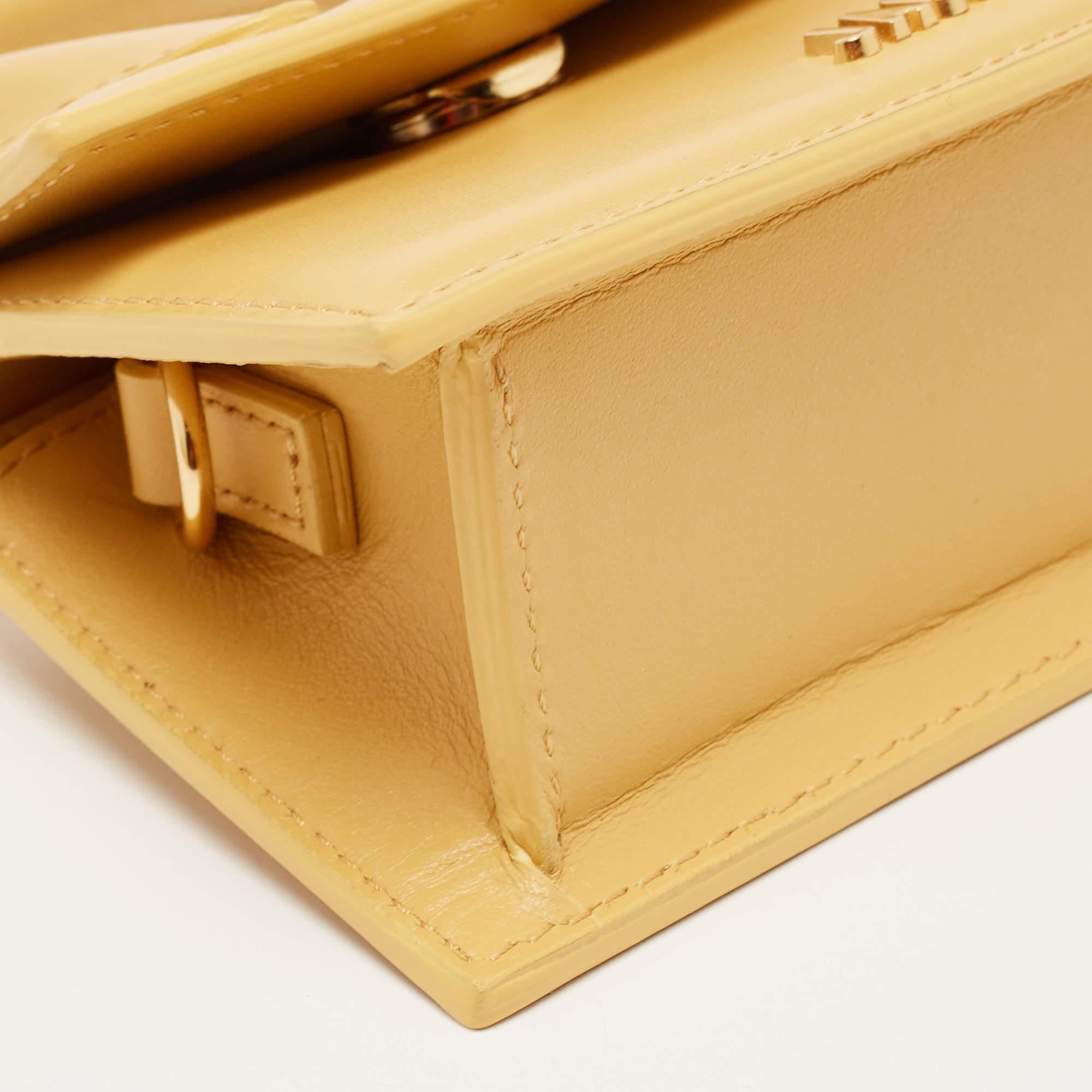 Jacquemus Dark Yellow Leather Mini Le Chiquito Top Handle Bag 6