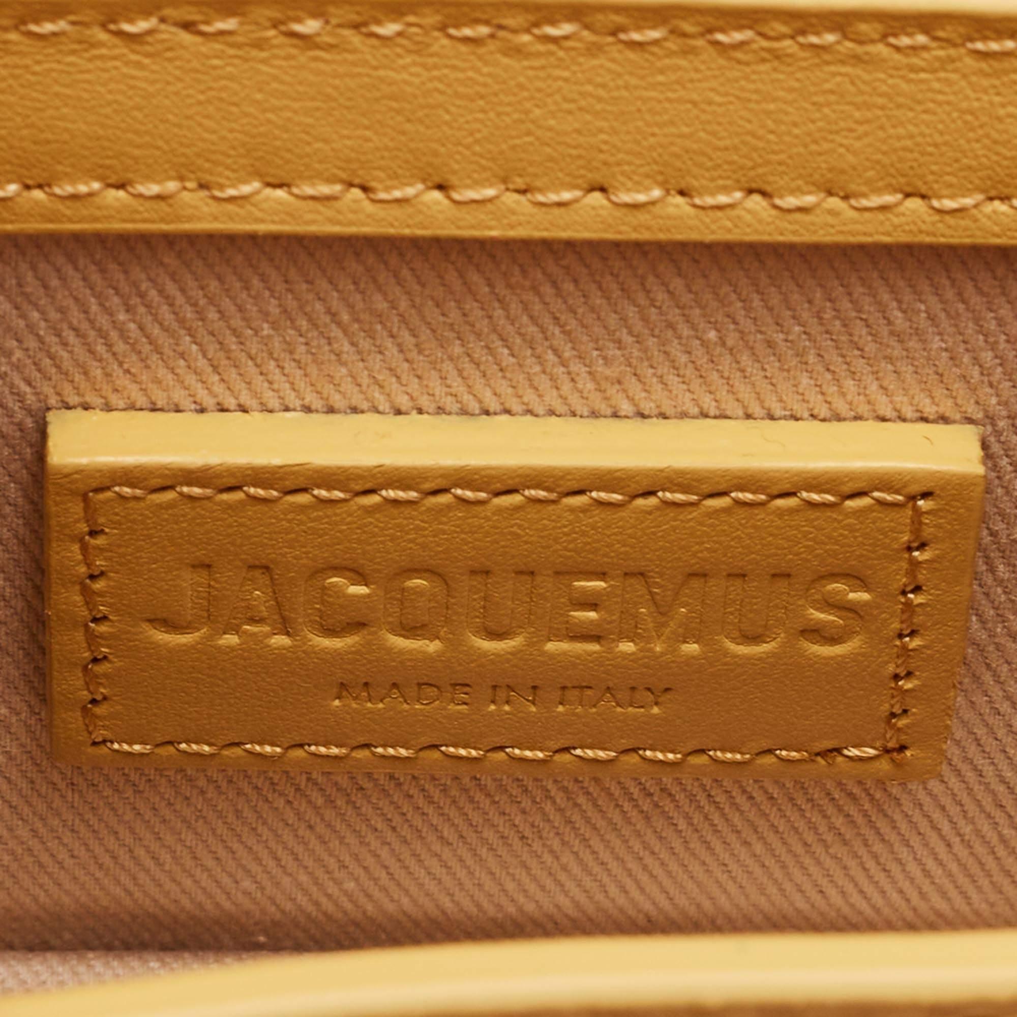 Jacquemus Dark Yellow Leather Mini Le Chiquito Top Handle Bag 6