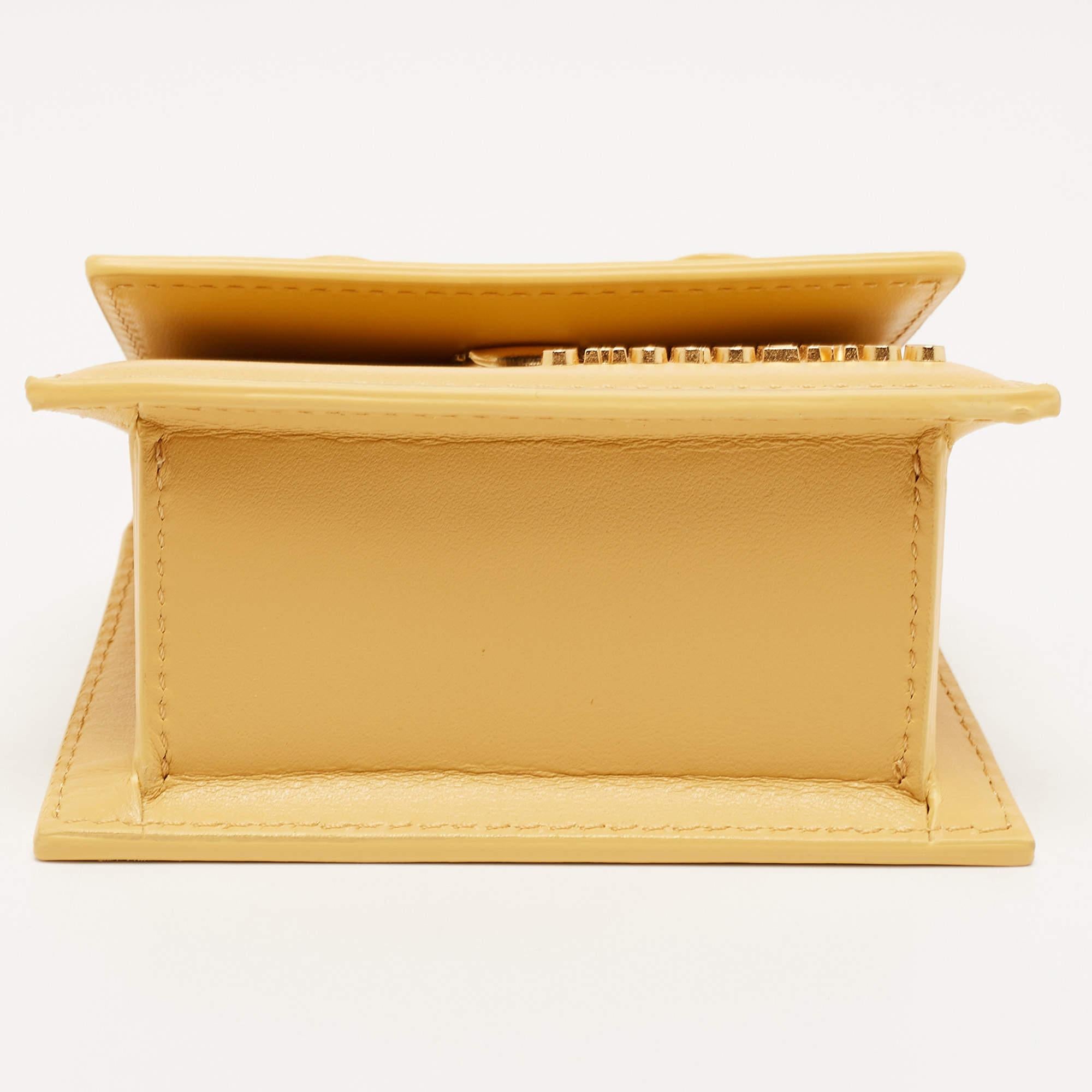 Jacquemus Dark Yellow Leather Mini Le Chiquito Top Handle Bag 1