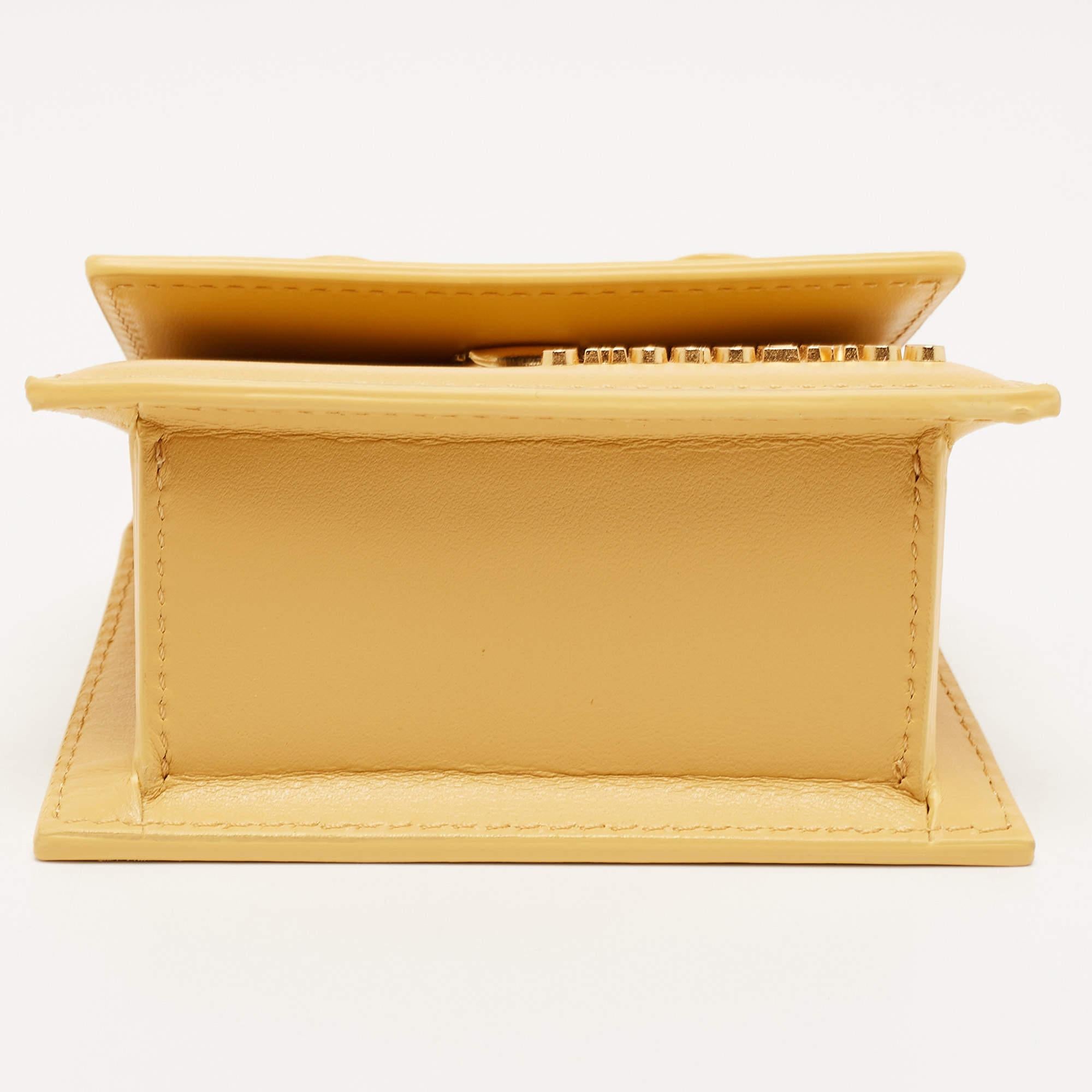 Jacquemus Dark Yellow Leather Mini Le Chiquito Top Handle Bag 2