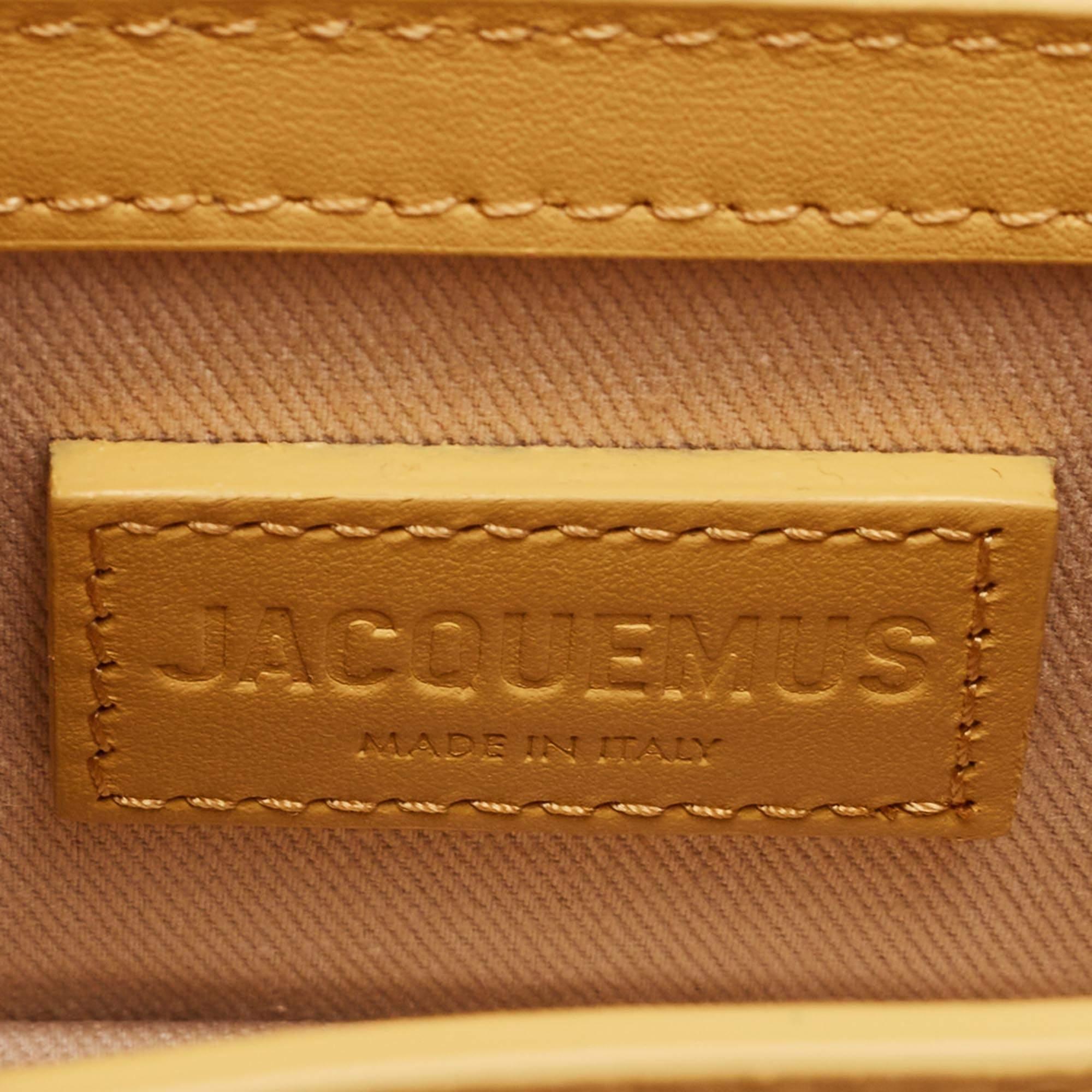 Jacquemus Dark Yellow Leather Mini Le Chiquito Top Handle Bag 3