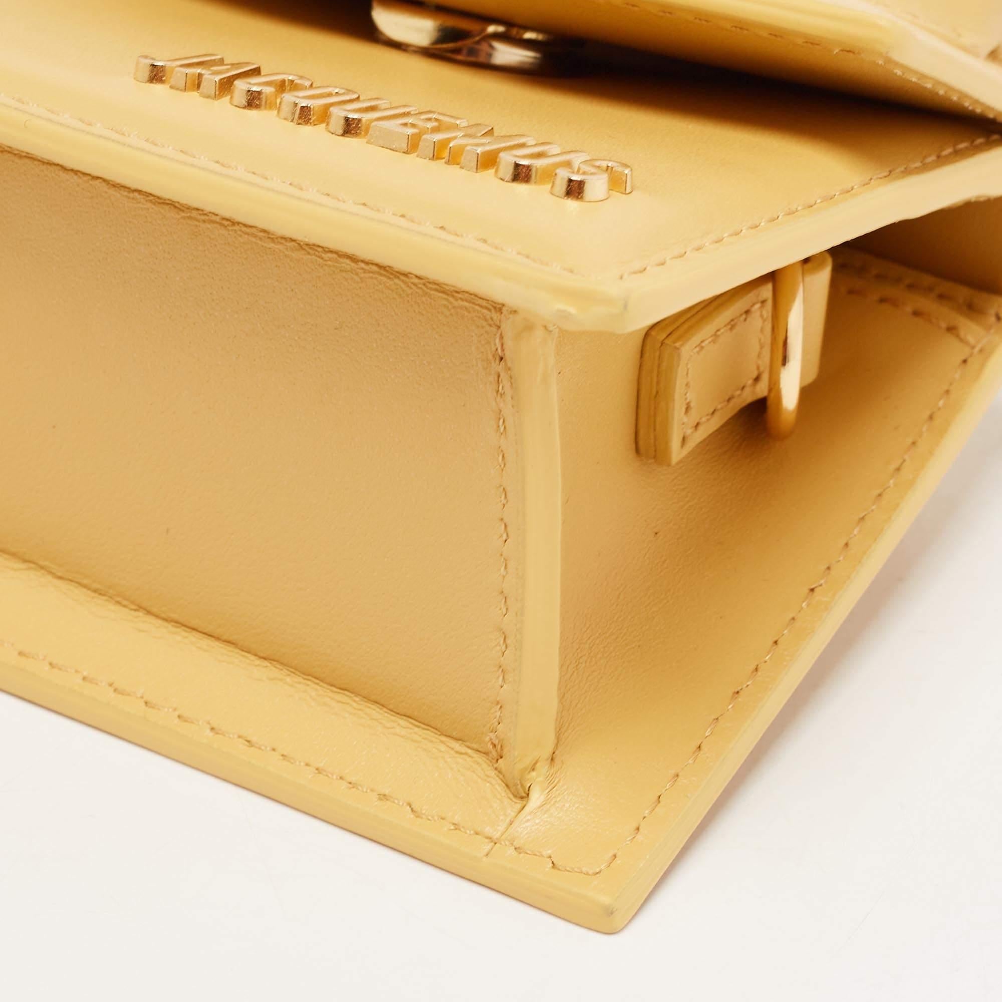 Jacquemus Dark Yellow Leather Mini Le Chiquito Top Handle Bag 4