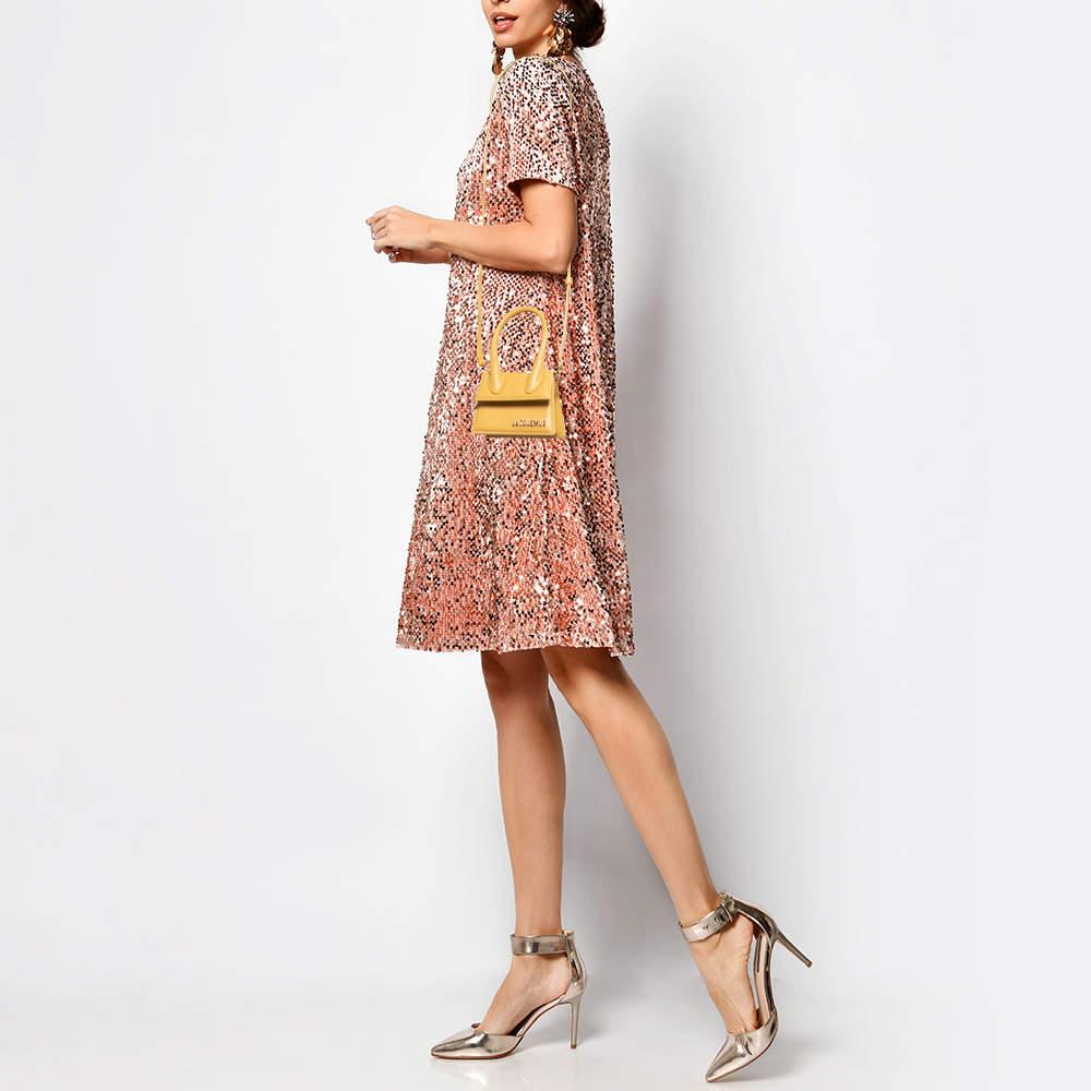 Jacquemus Dark Yellow Leather Mini Le Chiquito Top Handle Bag 4