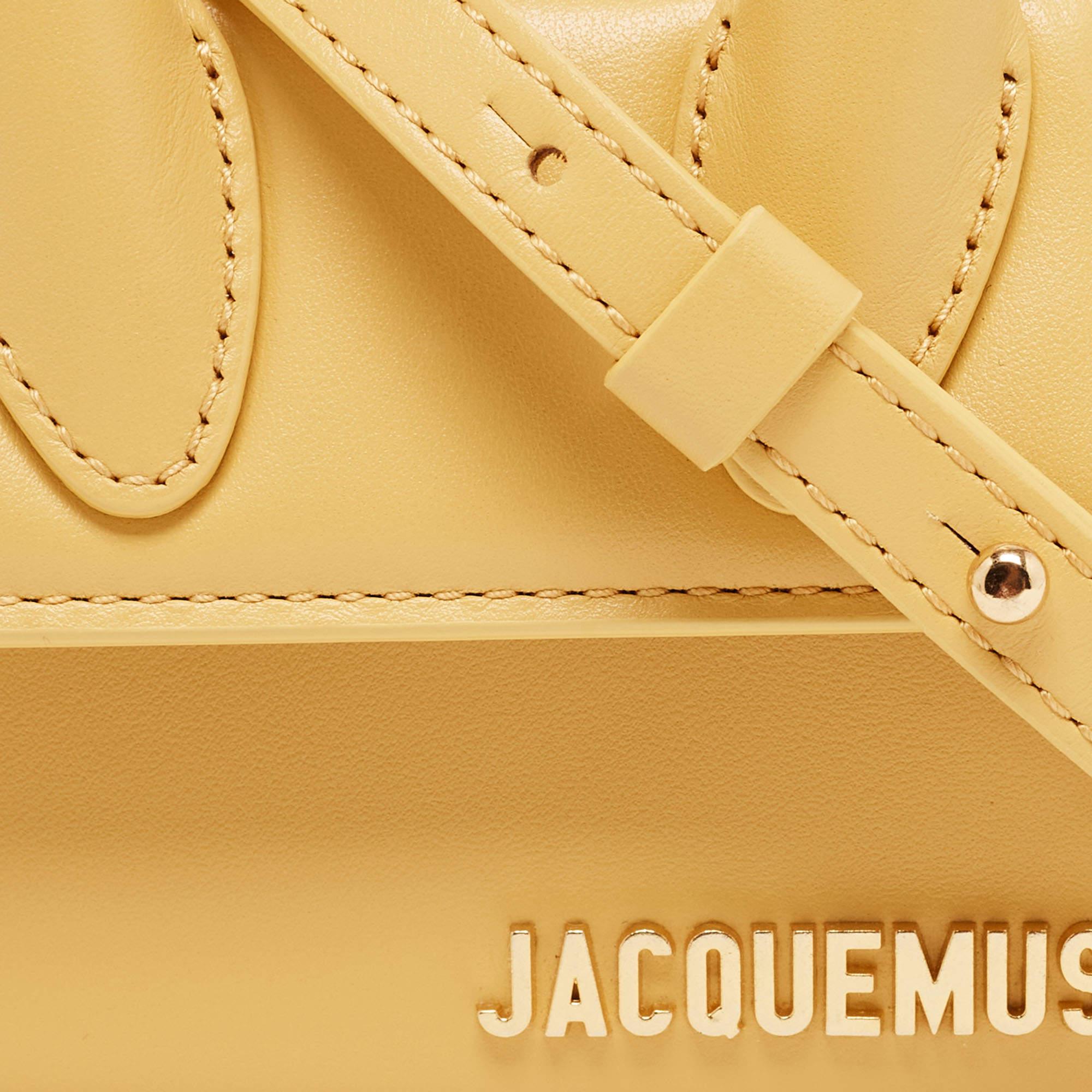 Jacquemus Dark Yellow Leather Mini Le Chiquito Top Handle Bag 5