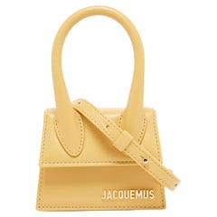 Borsa Jacquemus Mini Le Chiquito Top Handle in pelle giallo scuro