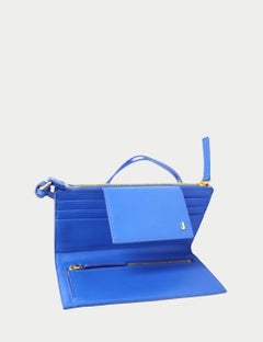 Mini borsa a portafoglio in pelle blu scuro di Jacquemus
